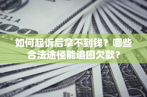 武汉如何起诉后拿不到钱？哪些合法途径能追回欠款？