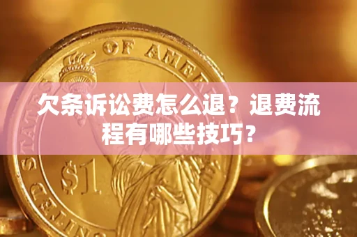 武汉欠条诉讼费怎么退？退费流程有哪些技巧？